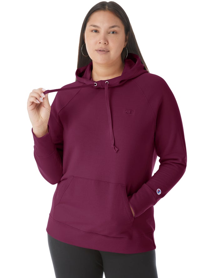 Sudadera Con Capucha Champion Mujer - Plus Powerblend Classic Embroidered C Logo ( Moradas Oscuro )